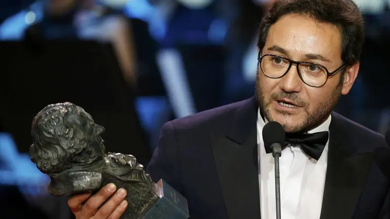 Carlos Santos reacts after receiving the Best New Actor award during the Spanish Film Academy's Goya Awards ceremony in Madrid, Spain, February 4, 2017.REUTERS/Paul Hanna